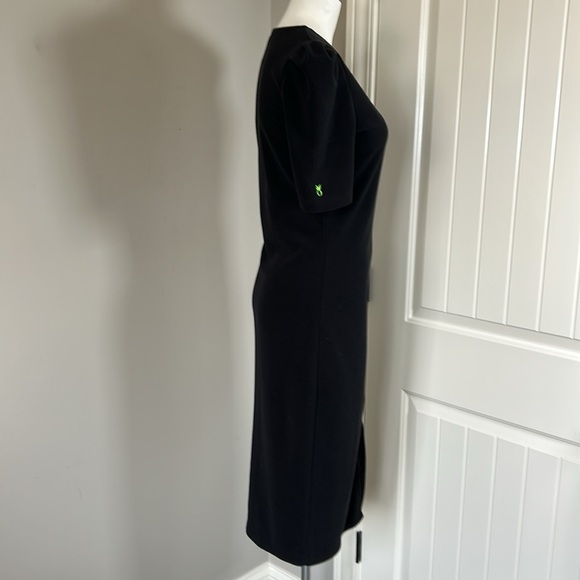 Dudley Stephens Duncan Dress Terry Black Recycled Fleece MIDI Puff Sleeve Sz XS - Picture 7 of 14